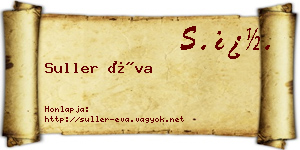 Suller Éva névjegykártya